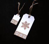 Duo of Snowflakes - set of 2 - Handcrafted Christmas Gift Tags - dr17-0057